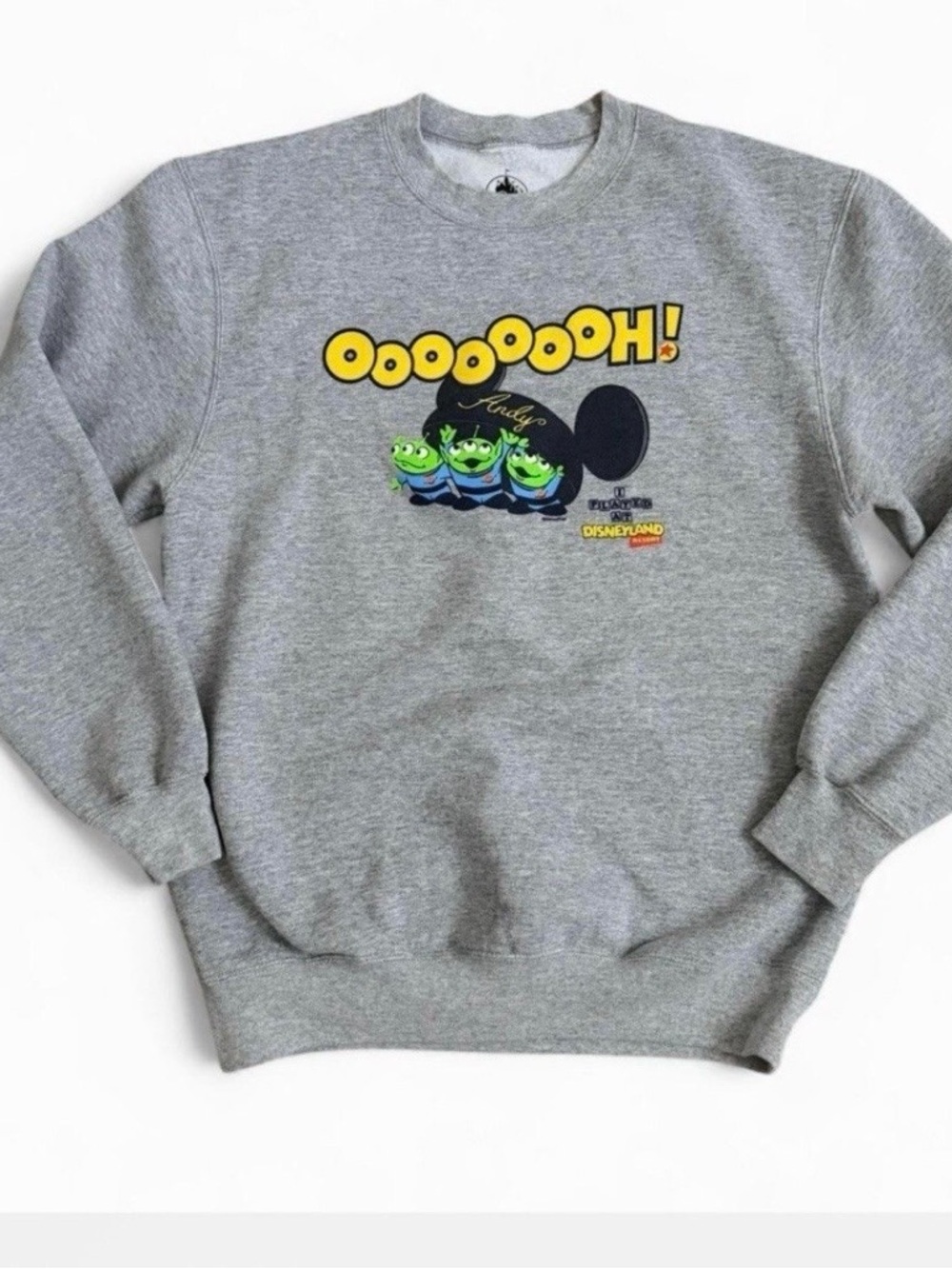 Disney Parks kids Toy Story Pizza Planet alien Crewneck Gray Sweatshirt